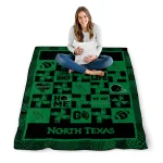 north texas mean green helmet heart green quilt blanket best selling