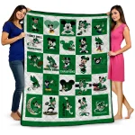 north texas mean green mickey mouse motif green white quilt blanket best selling