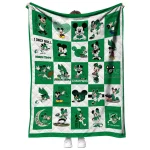 north texas mean green mickey mouse motif green white quilt blanket best selling