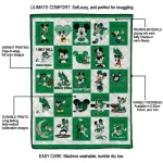 north texas mean green mickey mouse motif green white quilt blanket best selling