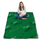 north texas mean green sketch lines green quilt blanket best selling