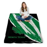 north texas mean green stroke art green white quilt blanket best selling