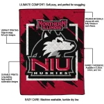 northern illinois huskies block border red quilt blanket best selling