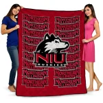 northern illinois huskies bold red quilt blanket best selling