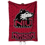 northern illinois huskies brick grid red quilt blanket best selling