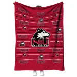 northern illinois huskies handdrawn stripes red quilt blanket best selling