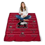 northern illinois huskies handdrawn stripes red quilt blanket best selling