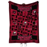 northern illinois huskies helmet heart red quilt blanket best selling