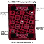 northern illinois huskies helmet heart red quilt blanket best selling