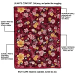 northern illinois huskies hibiscus foliage red quilt blanket best selling