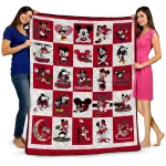 northern illinois huskies mickey mouse motif red white quilt blanket best selling