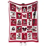 northern illinois huskies mickey mouse motif red white quilt blanket best selling
