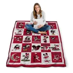 northern illinois huskies mickey mouse motif red white quilt blanket best selling