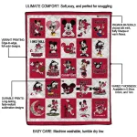 northern illinois huskies mickey mouse motif red white quilt blanket best selling