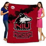 northern illinois huskies paint trail red quilt blanket best selling
