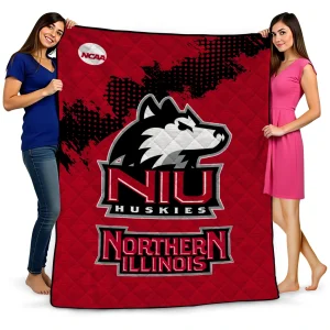 northern illinois huskies paint trail red quilt blanket best selling
