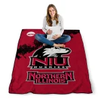 northern illinois huskies paint trail red quilt blanket best selling
