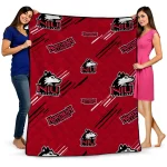 northern illinois huskies sketch lines red quilt blanket best selling
