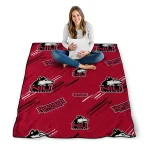 northern illinois huskies sketch lines red quilt blanket best selling