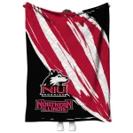 northern illinois huskies stroke art red white quilt blanket best selling