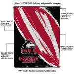 northern illinois huskies stroke art red white quilt blanket best selling