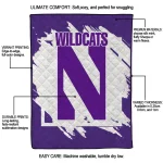 northwestern wildcats block border purple quilt blanket best selling