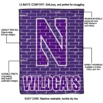 northwestern wildcats brick grid purple quilt blanket best selling