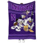 northwestern wildcats disney football purple quilt blanket best selling