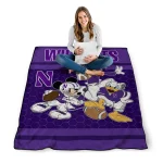 northwestern wildcats disney football purple quilt blanket best selling