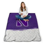 northwestern wildcats dot illusion purple quilt blanket best selling