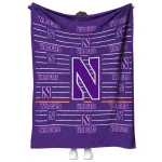 northwestern wildcats handdrawn stripes purple quilt blanket best selling