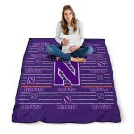 northwestern wildcats handdrawn stripes purple quilt blanket best selling