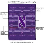 northwestern wildcats handdrawn stripes purple quilt blanket best selling