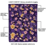northwestern wildcats hibiscus foliage purple quilt blanket best selling