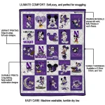 northwestern wildcats mickey mouse motif purple white quilt blanket best selling