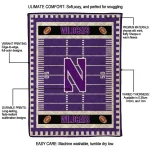 northwestern wildcats mickey player purple quilt blanket best selling