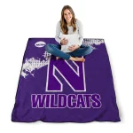 northwestern wildcats paint trail purple quilt blanket best selling
