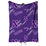 northwestern wildcats sketch lines purple quilt blanket best selling