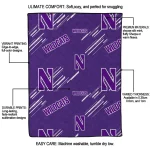 northwestern wildcats sketch lines purple quilt blanket best selling