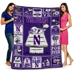northwestern wildcats snoopy love purple quilt blanket best selling