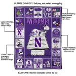 northwestern wildcats snoopy love purple quilt blanket best selling