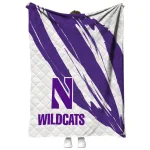 northwestern wildcats stroke art purple white quilt blanket best selling