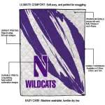 northwestern wildcats stroke art purple white quilt blanket best selling