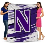 northwestern wildcats wild lines purple white quilt blanket best selling
