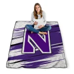 northwestern wildcats wild lines purple white quilt blanket best selling