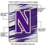 northwestern wildcats wild lines purple white quilt blanket best selling
