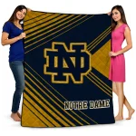 notre dame fighting irish arrow layers navy quilt blanket best selling
