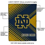 notre dame fighting irish arrow layers navy quilt blanket best selling