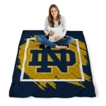 notre dame fighting irish block border navy quilt blanket best selling