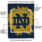 notre dame fighting irish block border navy quilt blanket best selling